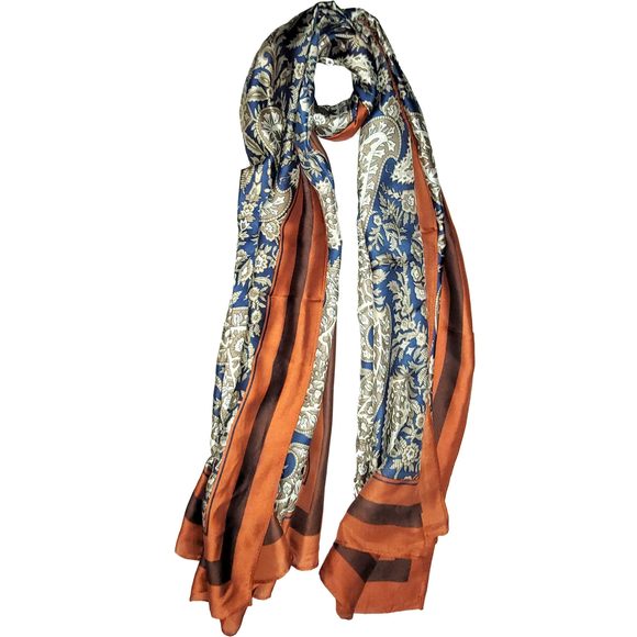 NWT Long Soft Scarf 35"x70" Rectangle Silk Feeling 100% Shawl Wrap 02881 - Picture 2 of 5